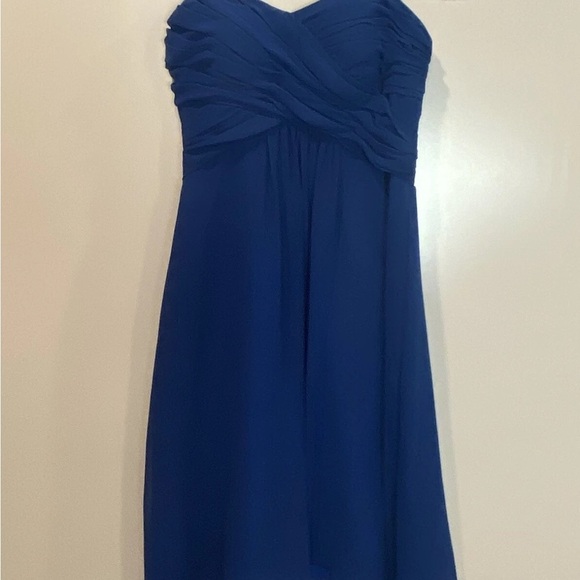 Bill Levkoff Royal Blue Sweetheart‎ Chiffon Strapless Dress Womens 8 - Picture 6 of 9